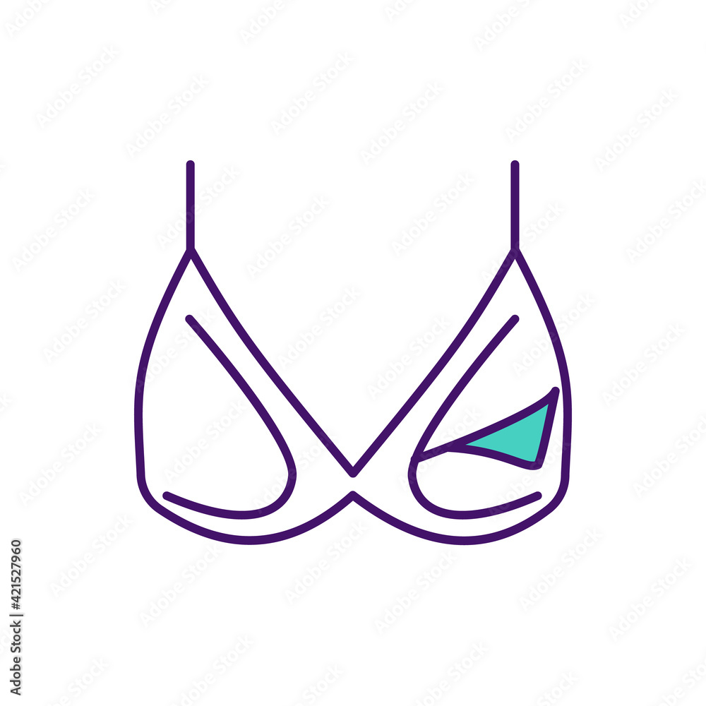 Close up asian woman in nursing bras bra isolated background for