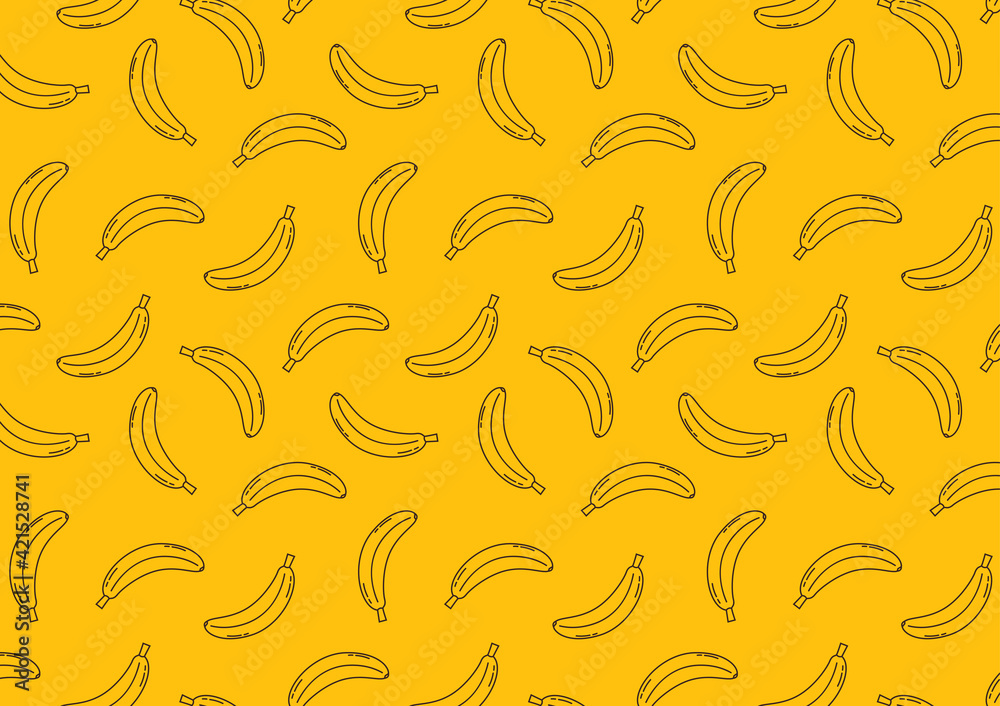 Banana pattern wallpaper. Banana vector. free space for text. copy space.