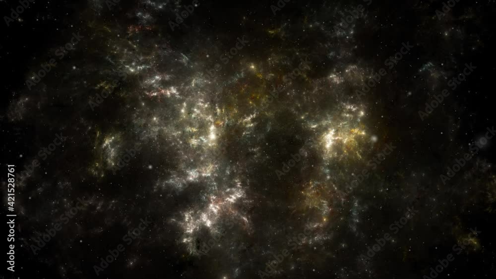 Flying Through Space, Starry outer space background