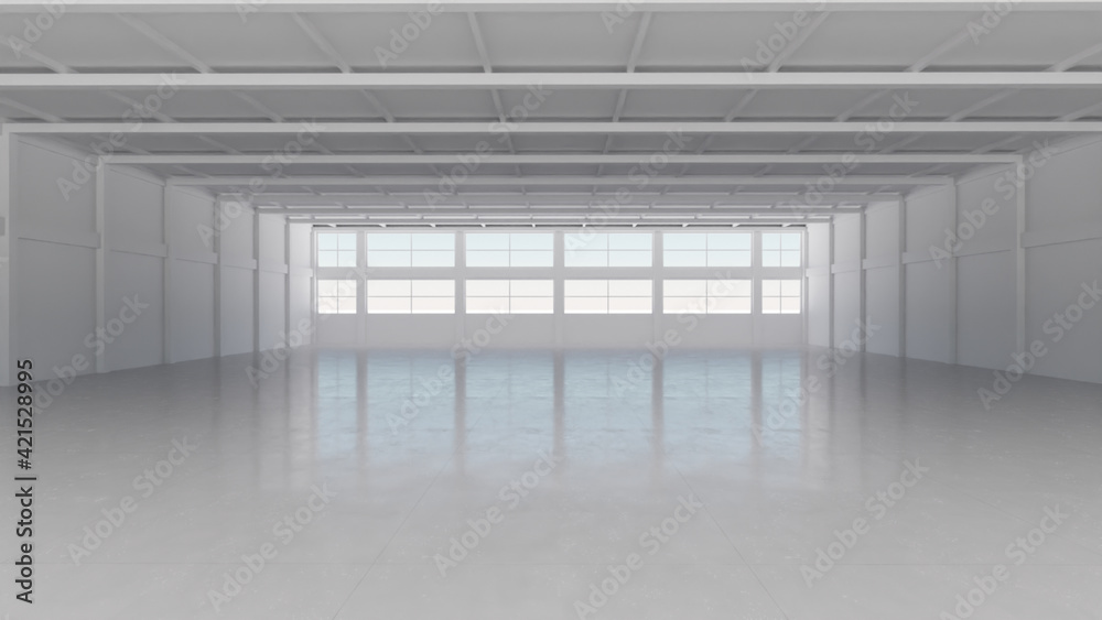 Industrial Hangar Hall Interior 4