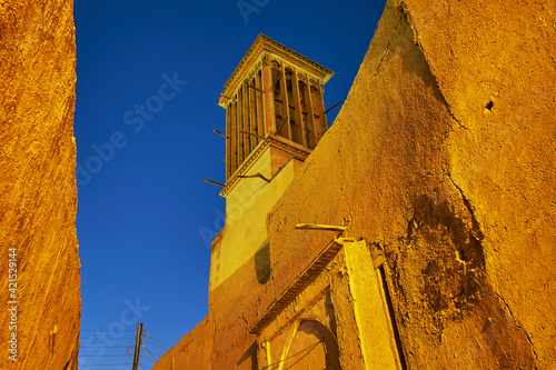 The old badgir in Yazd, Iran photo