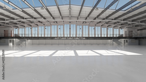 Industrial Hangar Hall Interior 5