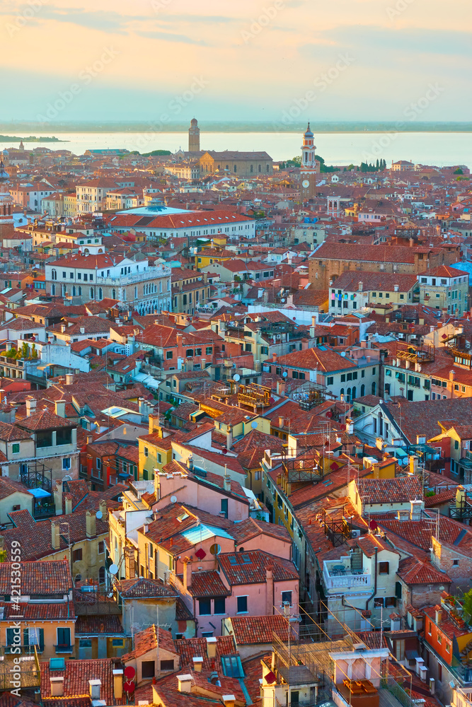 Venice in Italy at sunset