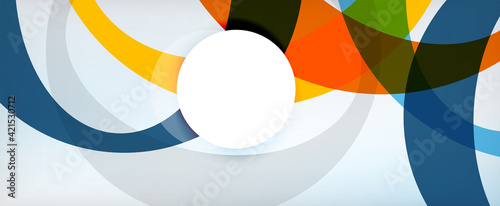 Ring geometric shapes, o letter repetition wallpaper. Abstract background for business or technology presentations, internet posters or web brochure covers