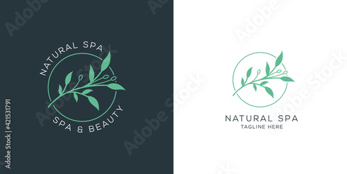 Feminine natural spa beauty logo
