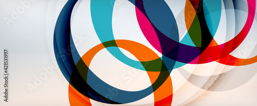 Ring geometric shapes, o letter repetition wallpaper. Abstract background for business or technology presentations, internet posters or web brochure covers