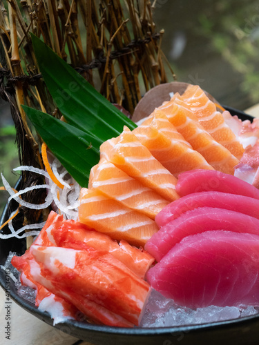 Japanese Menu - Sashimi Maguro and Salmon
