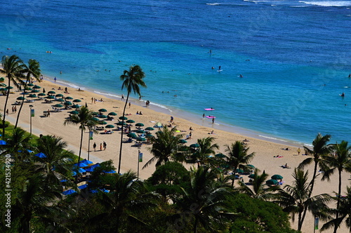 Waikiki Beach auf der Insel Oahu, Honolulu, Hawaii © Ulf