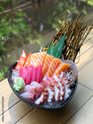 Japanese Menu - Sashimi Maguro and Salmon