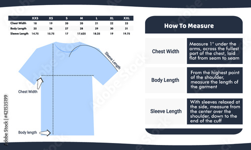 T-Shirt Size Measurement Guide Template