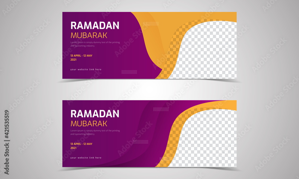  web banner, Beautiful Ramadan horizontal banner template design