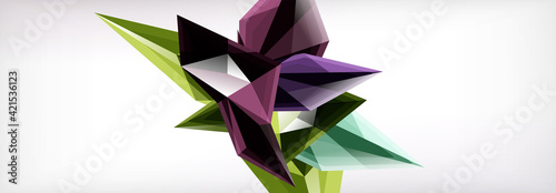 Vector 3d triangles and pyramids abstract background for business or technology presentations, internet posters or web brochure covers