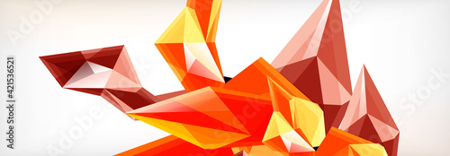 Vector 3d triangles and pyramids abstract background for business or technology presentations, internet posters or web brochure covers