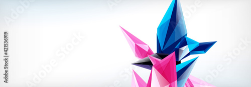Vector 3d triangles and pyramids abstract background for business or technology presentations, internet posters or web brochure covers