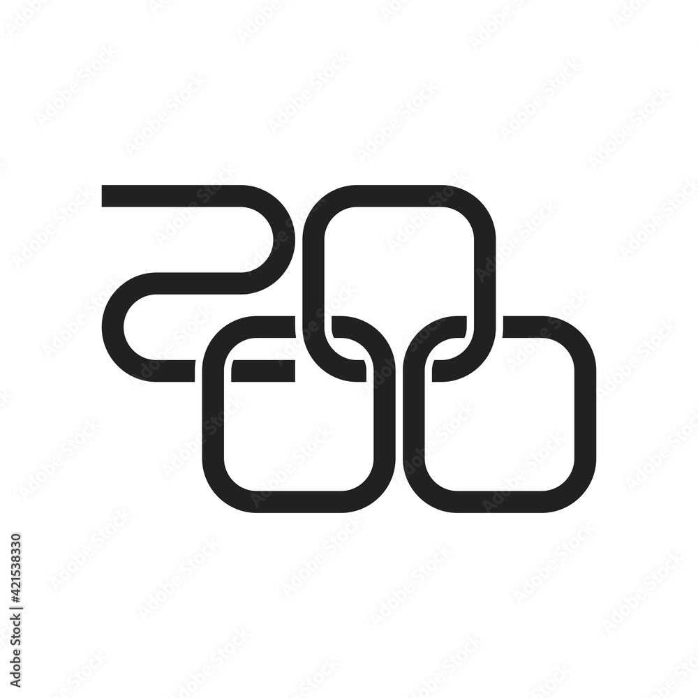 Year 2000 with black and white background Year 2000 with black and white background