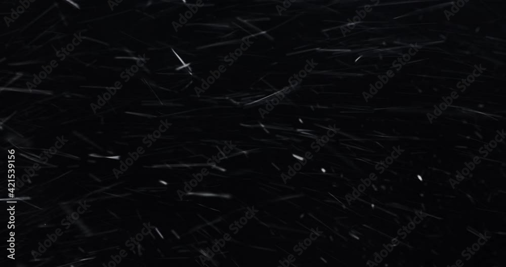 Dense 4K Arctic snowstorm swirling against black. Blizzard element. Dense heavy blizzard snowstorm VFX insert. Black screen Christmas snowstorm. Snow wind. Practical snow. Weather effects.
