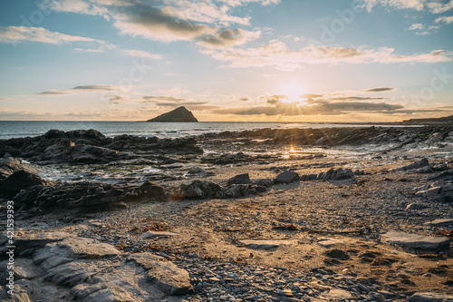 Wembury Beach Mew Stone Sunset photo