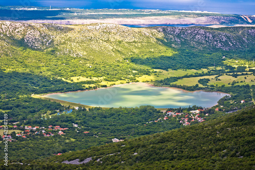 Vinodol valley and lake Tribalj view from Mahavica viewpoint