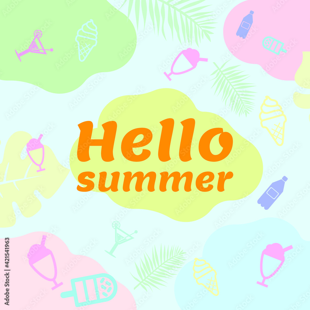 Beautiful gentle abstract background hello summer, texture for design, vector illustration