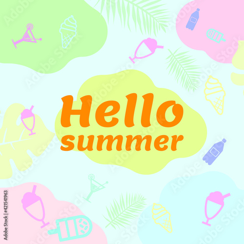 Beautiful gentle abstract background hello summer  texture for design  vector illustration