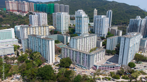 2021 Mar 19,Hong Kong.Wah Fu Estate is a public housing estate located next to Waterfall Bay, Pok Fu Lam in Hong Kong's Southern District.