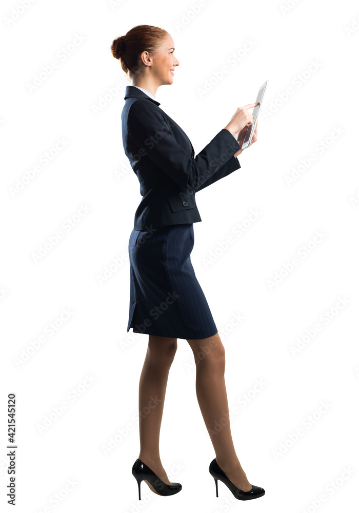 Portrait of young woman with tablet computer. Portrait of young woman with tablet computer.