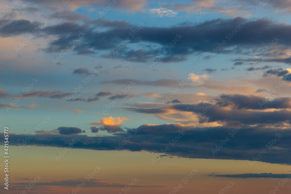 Sunset sky with dramatic clouds. Natural background. Sunset sky with dramatic clouds. Natural background.