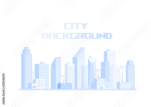 blue city building skyscrapper in flat illustration vector  urban cityscape design for background