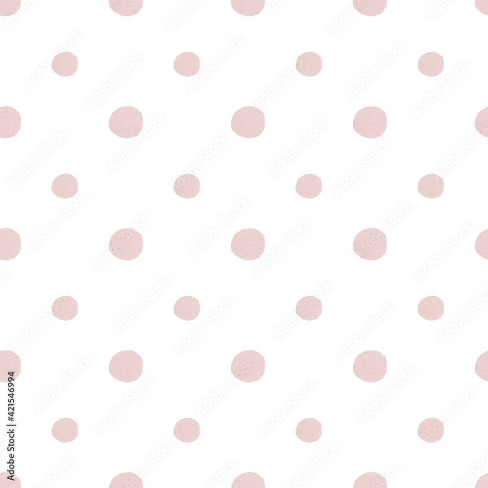 Watercolor round drops seamless patter digital paper. Clipart for textile, fabrics, greeting cards, scrapbooking.