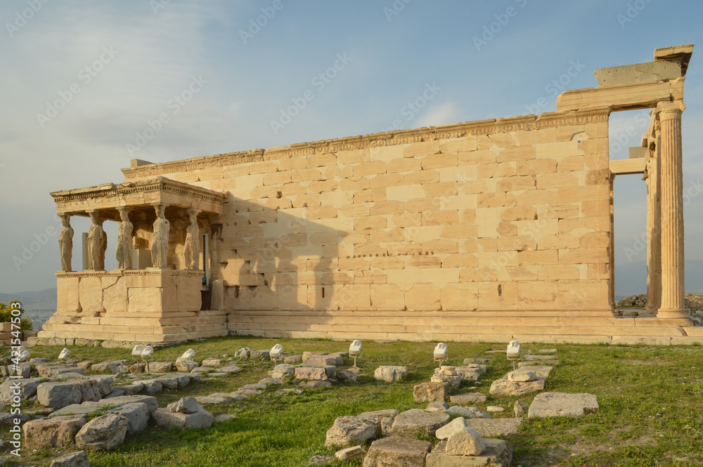 Erechtheion, beautiful temple at the Acropolis in Athens