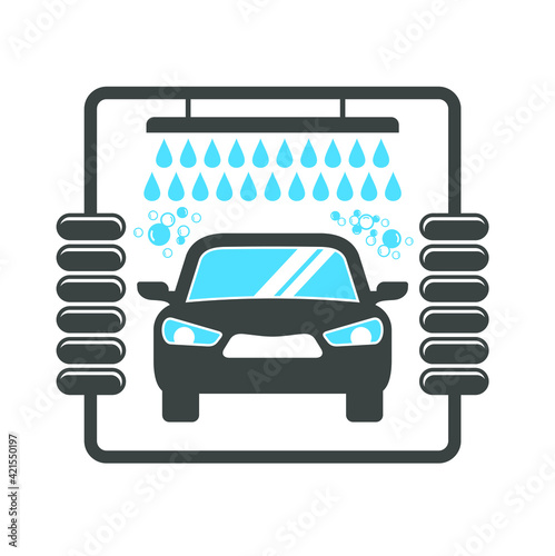 ilustration of car wash service, car wash sign.