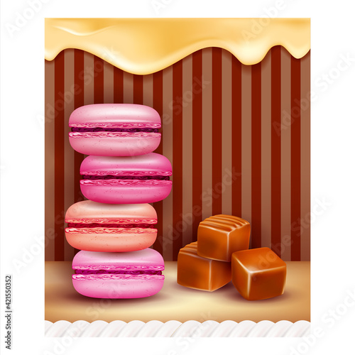 Candy Shop Delicious Dessert Promo Poster Vector