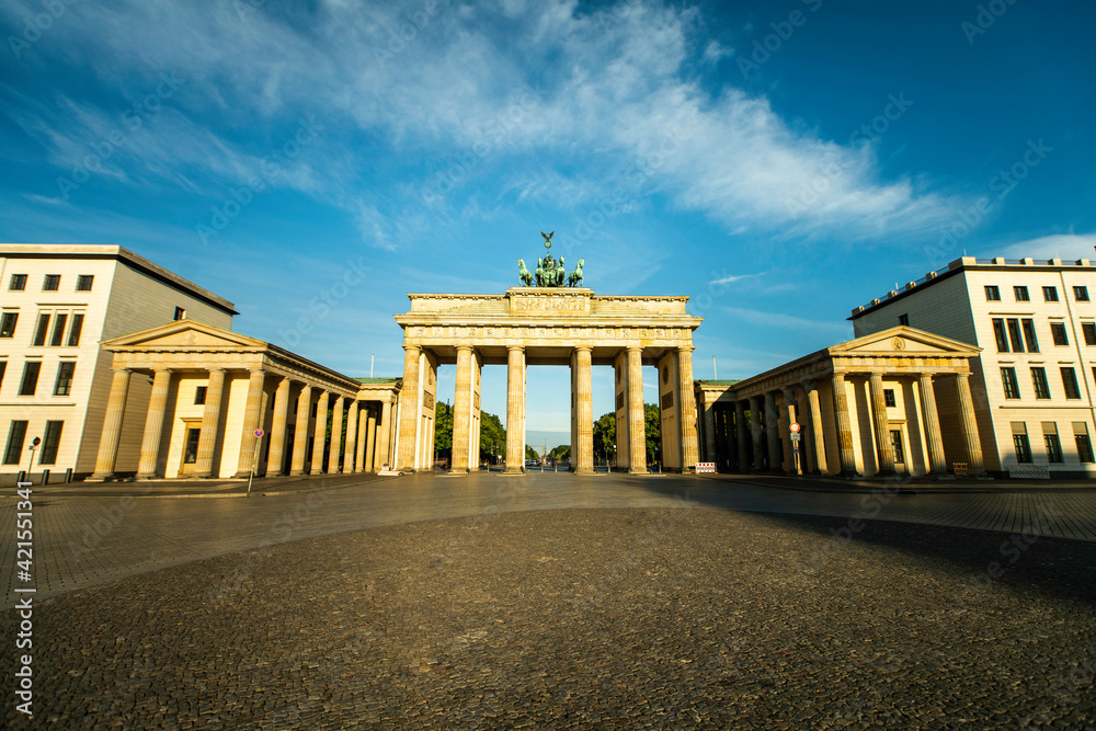 Low angle view of Brandenburg Gate against sky, Berlin Low angle view of Brandenburg Gate against sky, Berlin