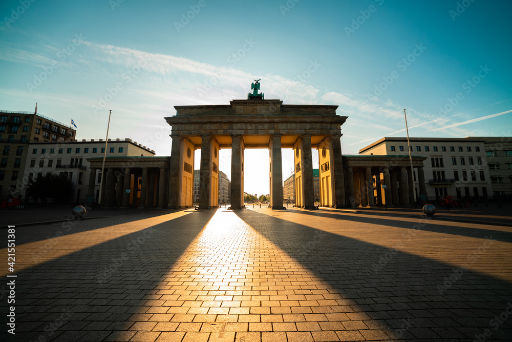 Low angle view of Brandenburg Gate against sky, Berlin Low angle view of Brandenburg Gate against sky, Berlin