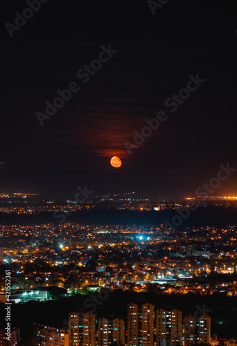 View of Skopje cityscape at night