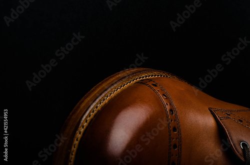 Bilde på lerret Perforation on the toe of the boot, macro shot