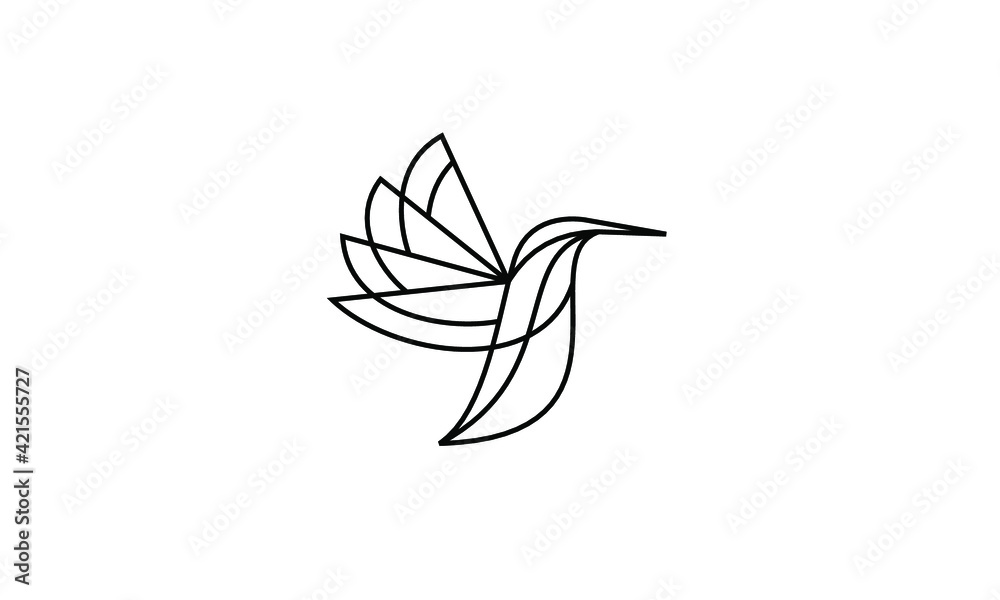 humming bird line art logo humming bird line art logo