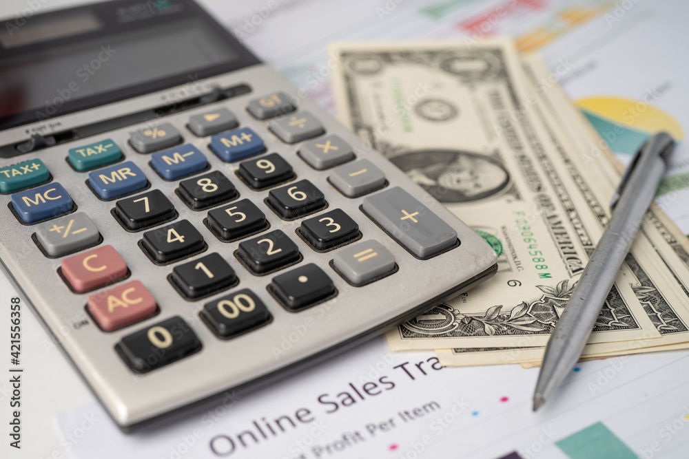 Calculator on chart and graph spreadsheet paper. Finance development, Banking Account, Statistics, Investment Analytic research data economy, Stock exchange trading, Business company concept. Calculator on chart and graph spreadsheet paper. Finance development, Banking Account, Statistics, Investment Analytic research data economy, Stock exchange trading, Business company concept.