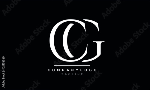 Abstract Letter Initial CG GC Vector Logo Design Template