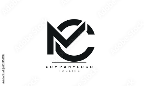 Abstract Letter Initial MC CM Vector Logo Design Template photo