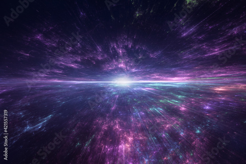 Fototapeta Naklejka Na Ścianę i Meble -  Star explosion in a galaxy of an unknown universe