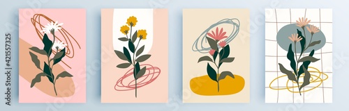 Modern abstract covers set, minimal covers design. Colorful geometric background, vector illustration.