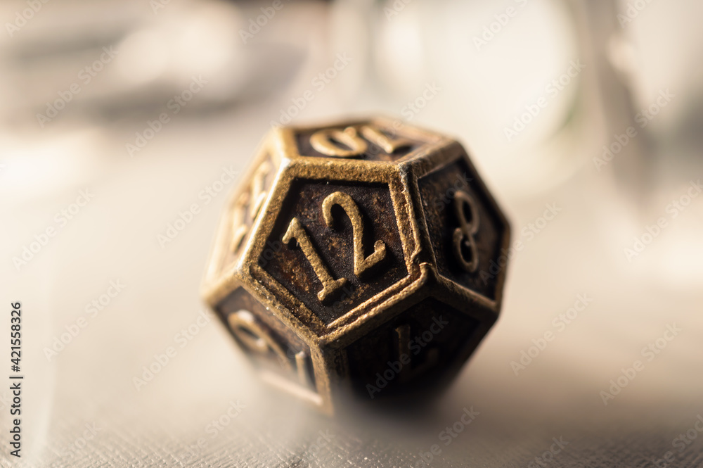 Close-up image copper d12 Close-up image copper d12