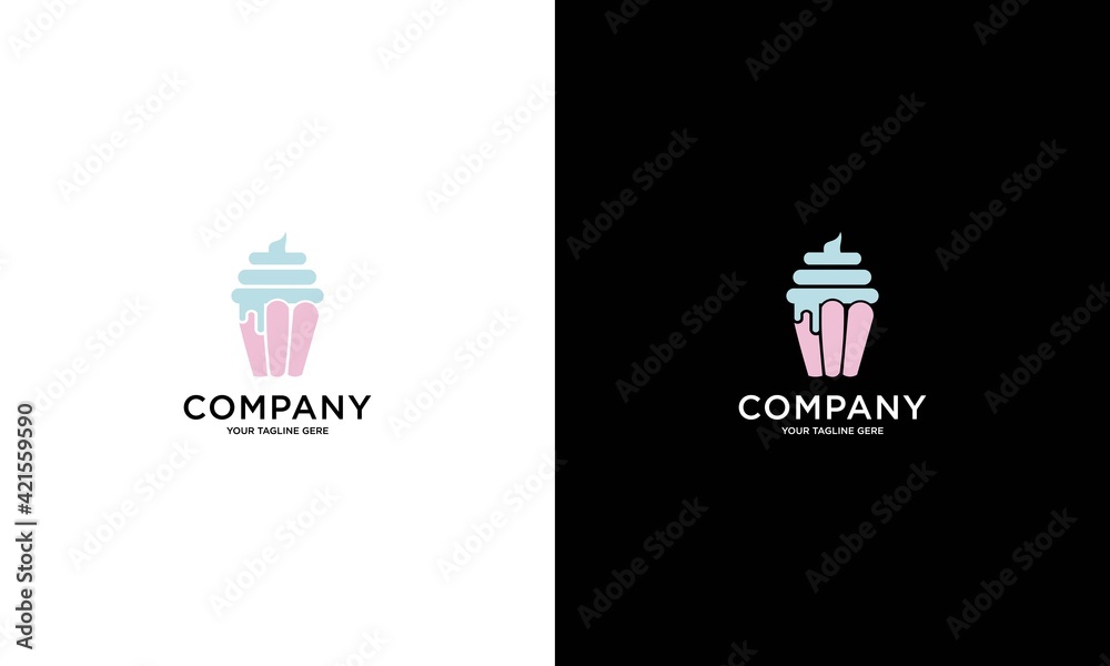 Cupcake Logo, Sweet Cake Logo, Cake Shop Logo, Cake Bakery Logo, vector logo template