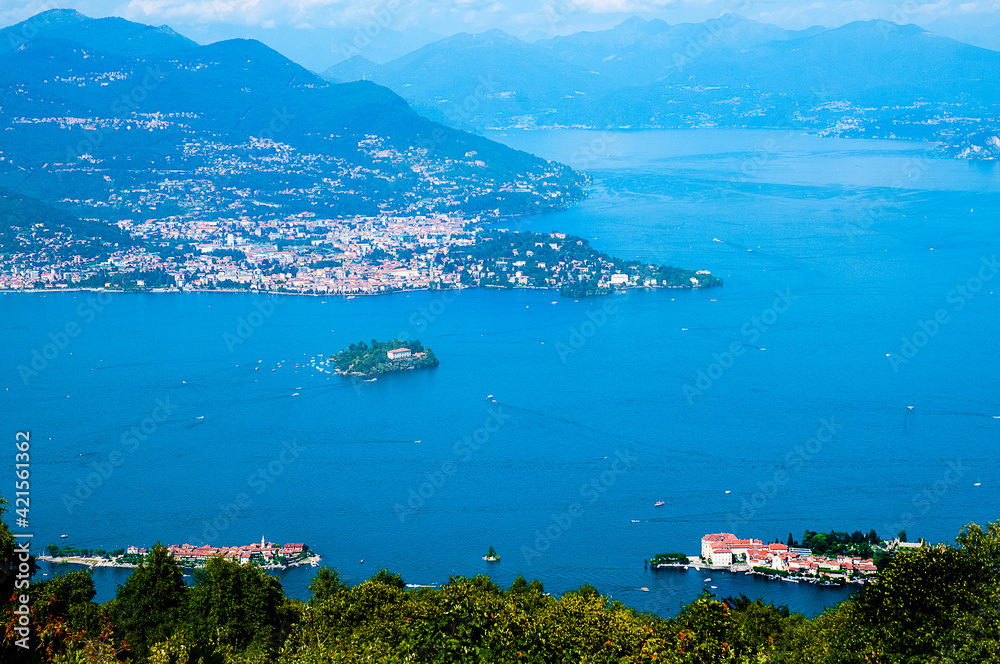 From Stresa there is a cable car and chair lift up to the top of Monte Mottarone of 1,491 metres above Lake  Maggiore.There is a  stop at an  Alpine Garden half way up the mountain with terrific views