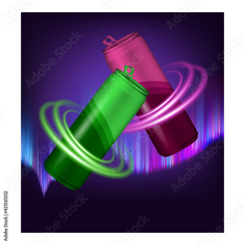 New Flavors Power Drink Promotional Banner Vector