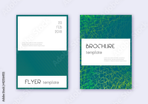 Stylish cover design template set. Green abstract