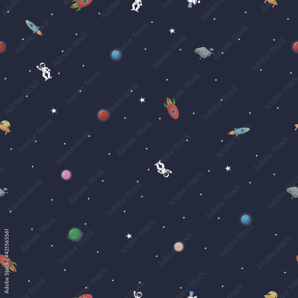 Planet pattern with constellations and stars.