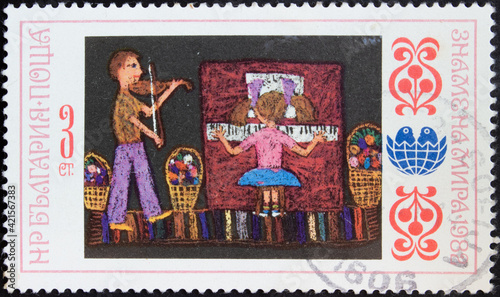 Republic of Bulgaria- CIRCA 1982: Postage stamp 'Concert' printed in Bulgaria. Series: 'International Children's Assembly "Banner of Peace"(I)', 1982