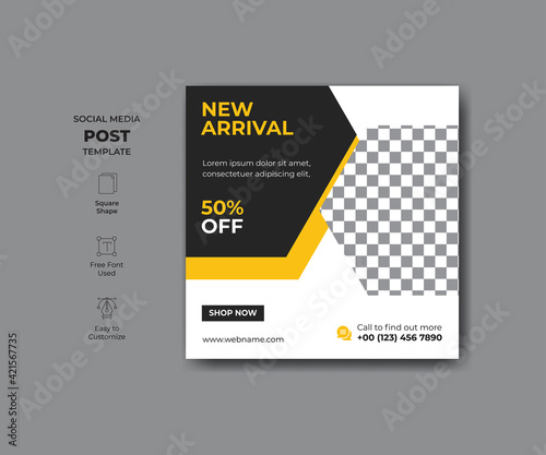 Editable social media template design offer in shop.